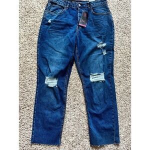 No Boundaries Womens Juniors 90s Boyfriend Jeans Stretch Denim Raw Hem 15